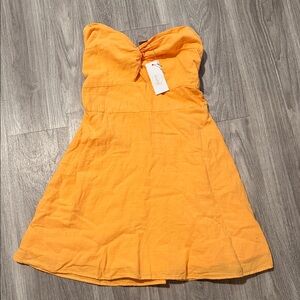 Orange Strapless Dress
